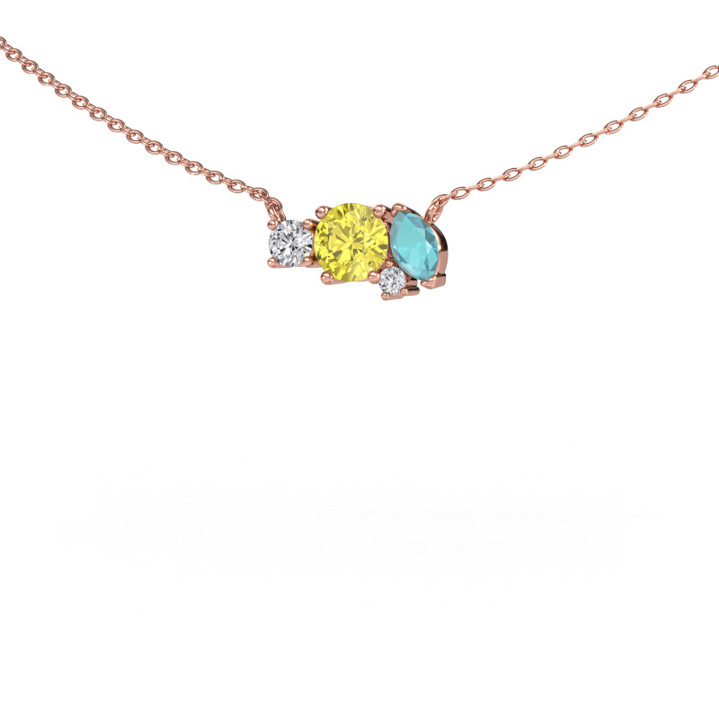 Image de Pendentif Frauke RND 585 or rose Diamants synthétiques jaune 5 mm