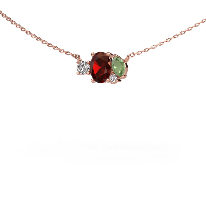 Image of Pendant Frauke OVL 585 rose gold Garnet 7x5 mm