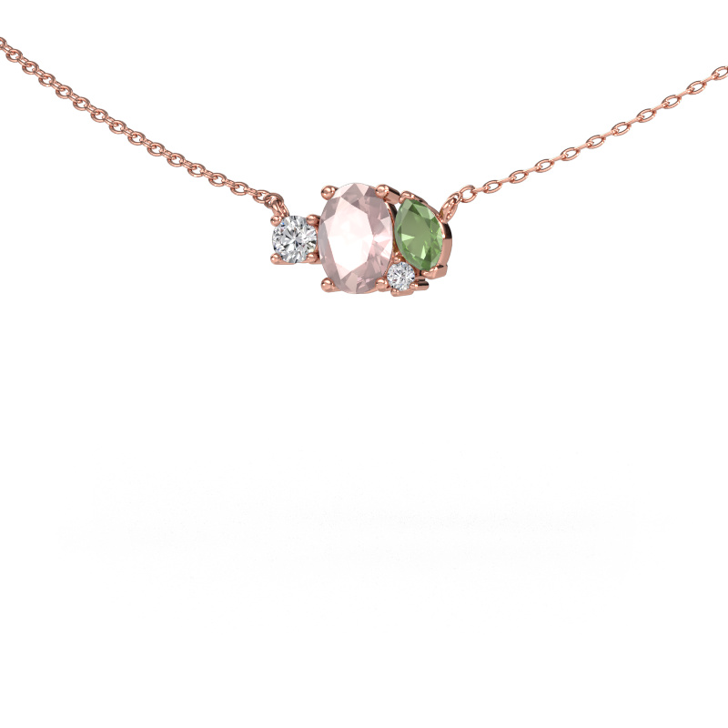 Image de Pendentif Frauke OVL 585 or rose Champagne morganite 7x5 mm