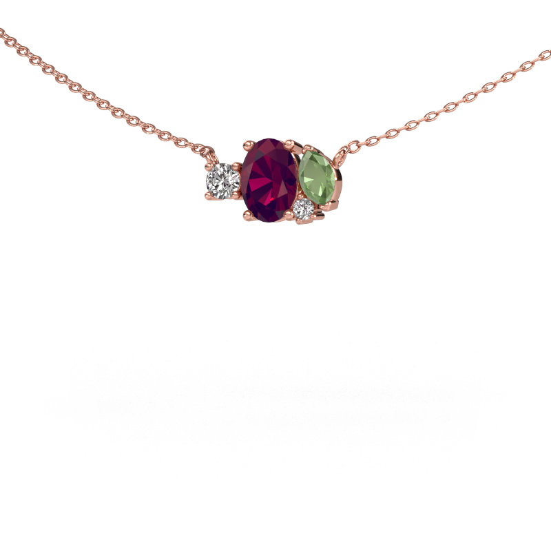 Image of Pendant Frauke OVL 585 rose gold Rhodolite 7x5 mm