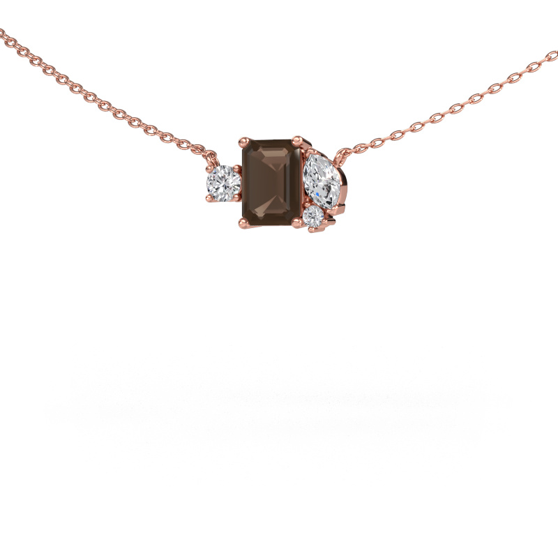 Image of Pendant Frauke EME 585 rose gold Smokey quartz 7x5 mm