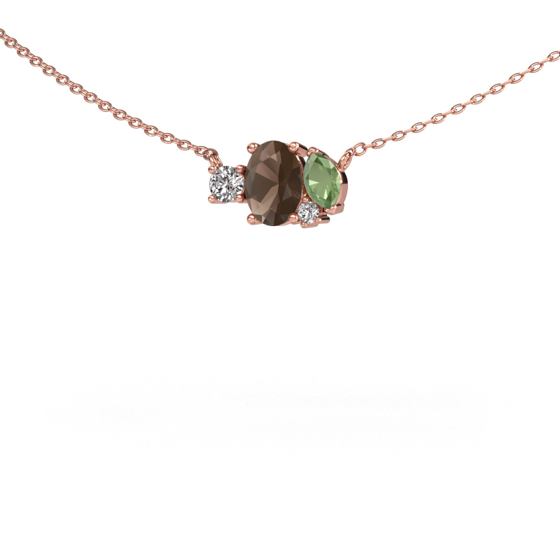 Image of Pendant Frauke OVL 585 rose gold Smokey quartz 7x5 mm