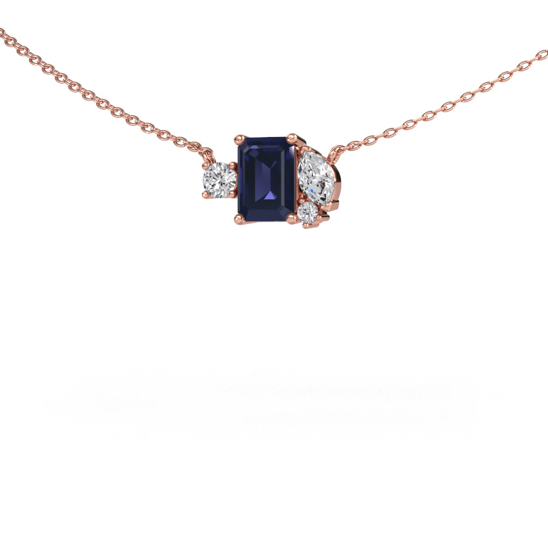 Image of Pendant Frauke EME 585 rose gold Sapphire 7x5 mm