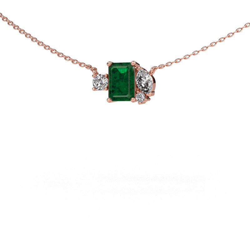 Image of Pendant Frauke EME 585 rose gold Emerald 7x5 mm