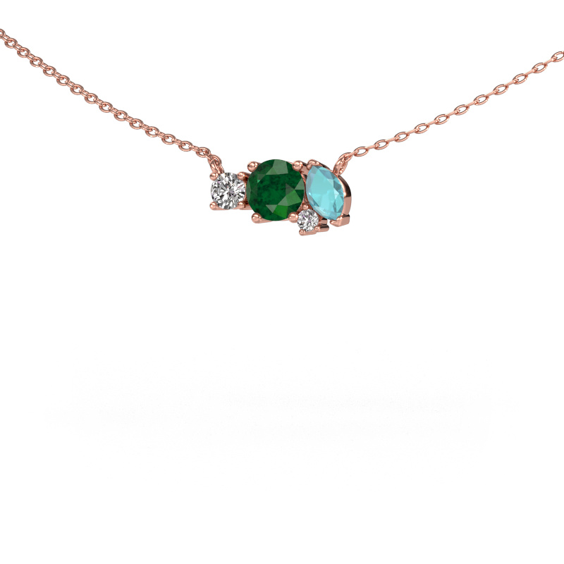Image of Pendant Frauke RND 585 rose gold Emerald 5 mm