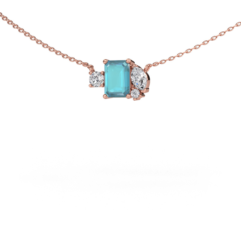 Image of Pendant Frauke EME 585 rose gold Blue topaz 7x5 mm