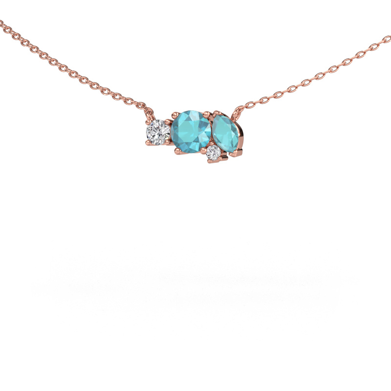 Image of Pendant Frauke RND 585 rose gold Blue topaz 5 mm