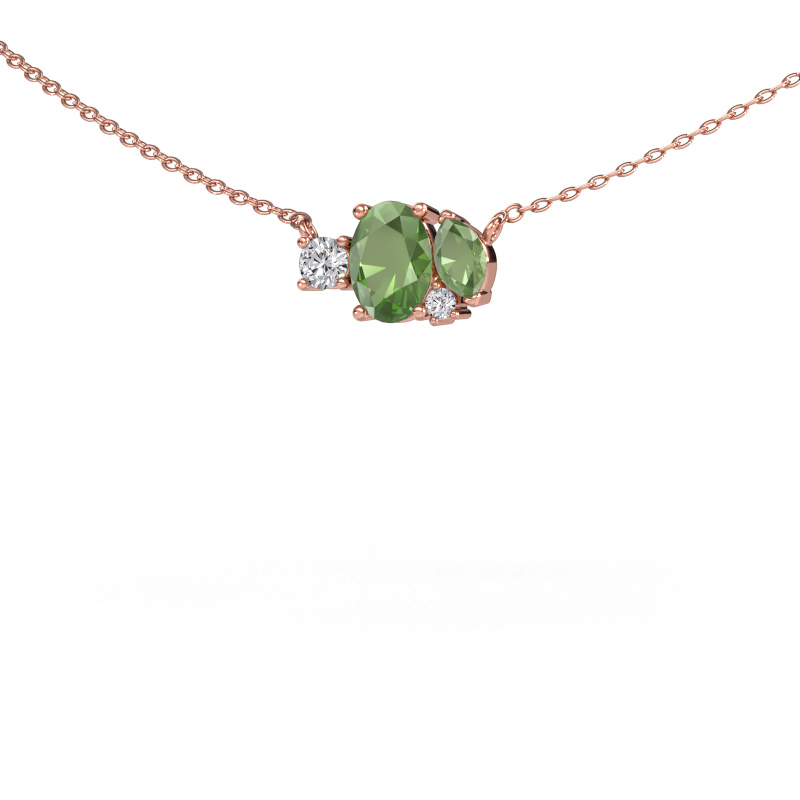 Bild von Anhänger Frauke OVL 585 Roségold Turmalin grün 7x5 mm