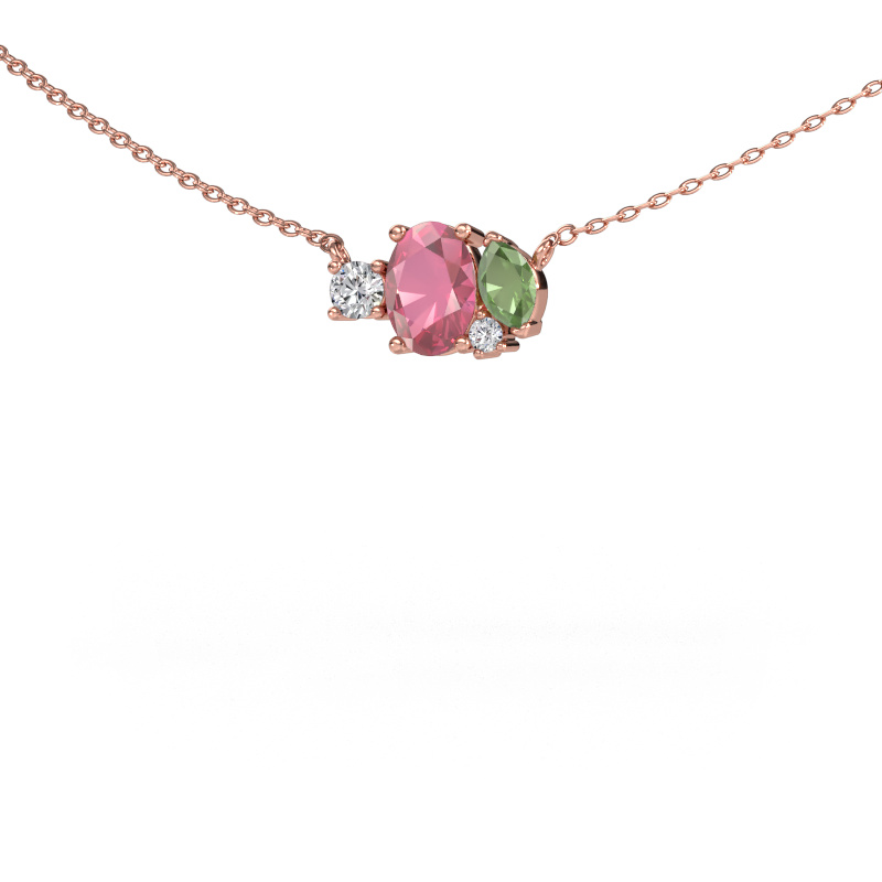 Afbeelding van Hanger Frauke OVL 585 rosé goud Toermalijn pink 7x5 mm