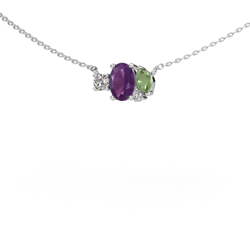 Image of Pendant Frauke OVL 950 platinum Amethyst 7x5 mm