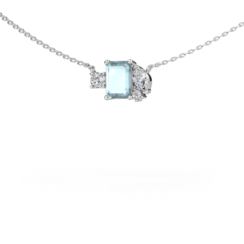 Image of Pendant Frauke EME 950 platinum Aquamarine 7x5 mm