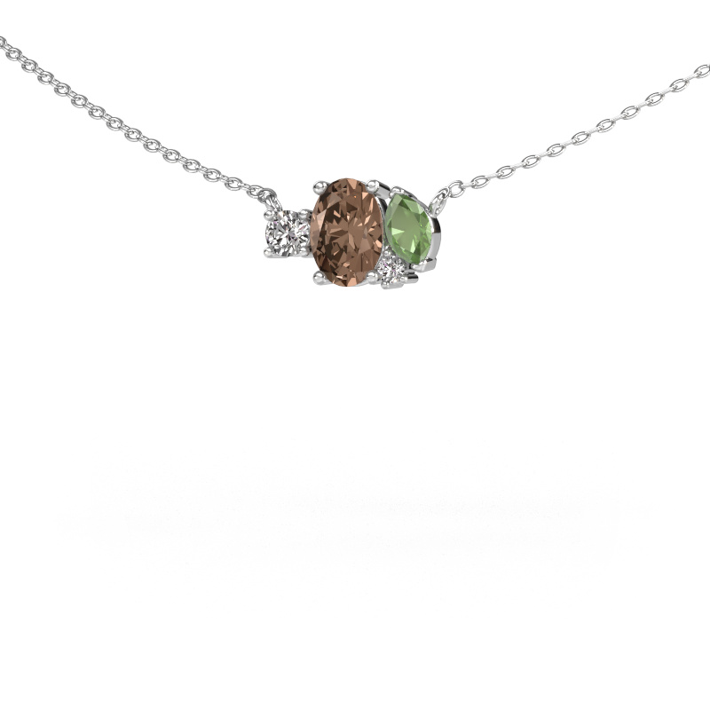 Image of Pendant Frauke OVL 585 white gold Brown diamond 0.825 crt