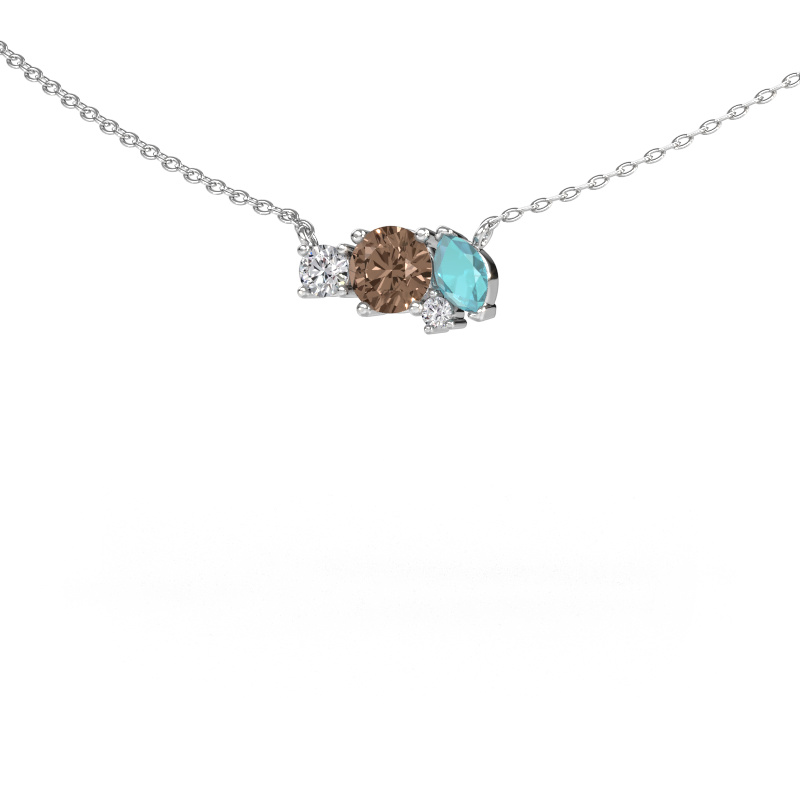 Afbeelding van Hanger Frauke RND 585 witgoud Bruine diamant 0.625 crt