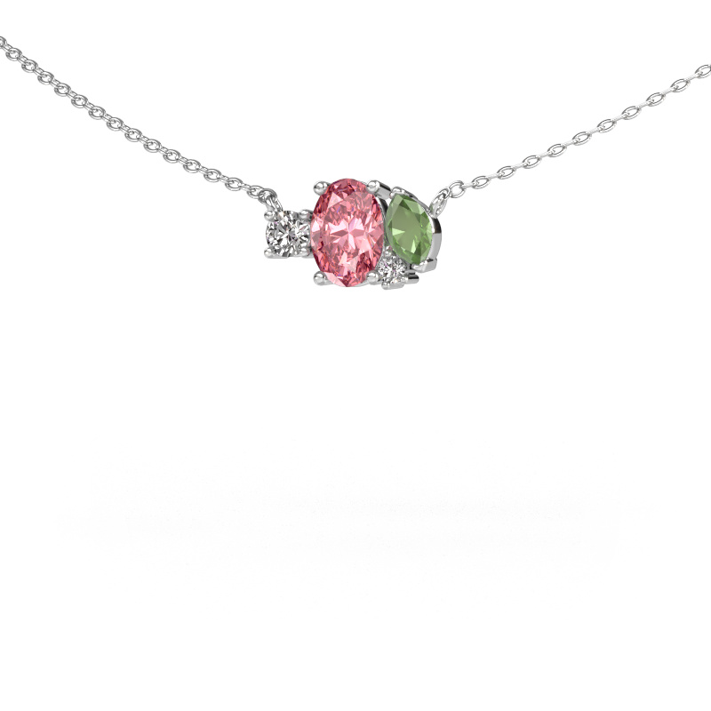 Image of Pendant Frauke OVL 950 platinum Pink lab grown diamond 7x5 mm