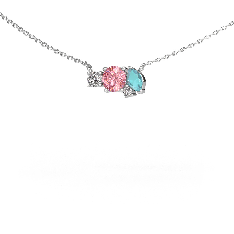 Image of Pendant Frauke RND 950 platinum Pink lab grown diamond 5 mm