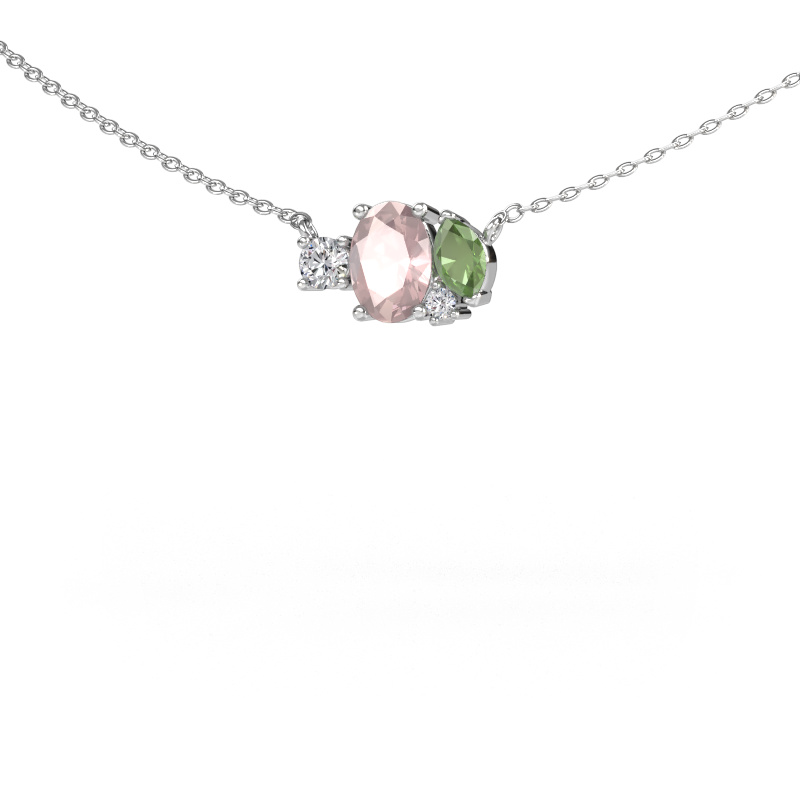 Image of Pendant Frauke OVL 950 platinum Morganite champagne 7x5 mm