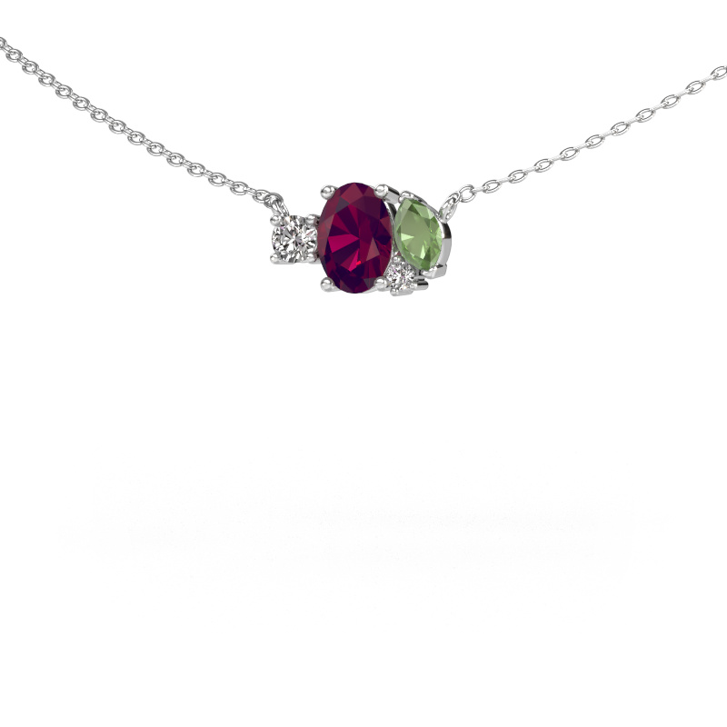 Afbeelding van Hanger Frauke OVL 950 platina Rhodoliet 7x5 mm