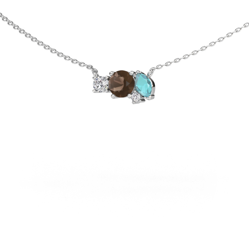 Image of Pendant Frauke RND 585 white gold Smokey quartz 5 mm