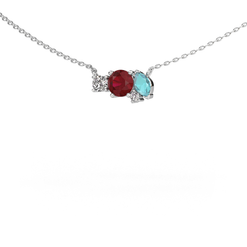 Image of Pendant Frauke RND 585 white gold Ruby 5 mm
