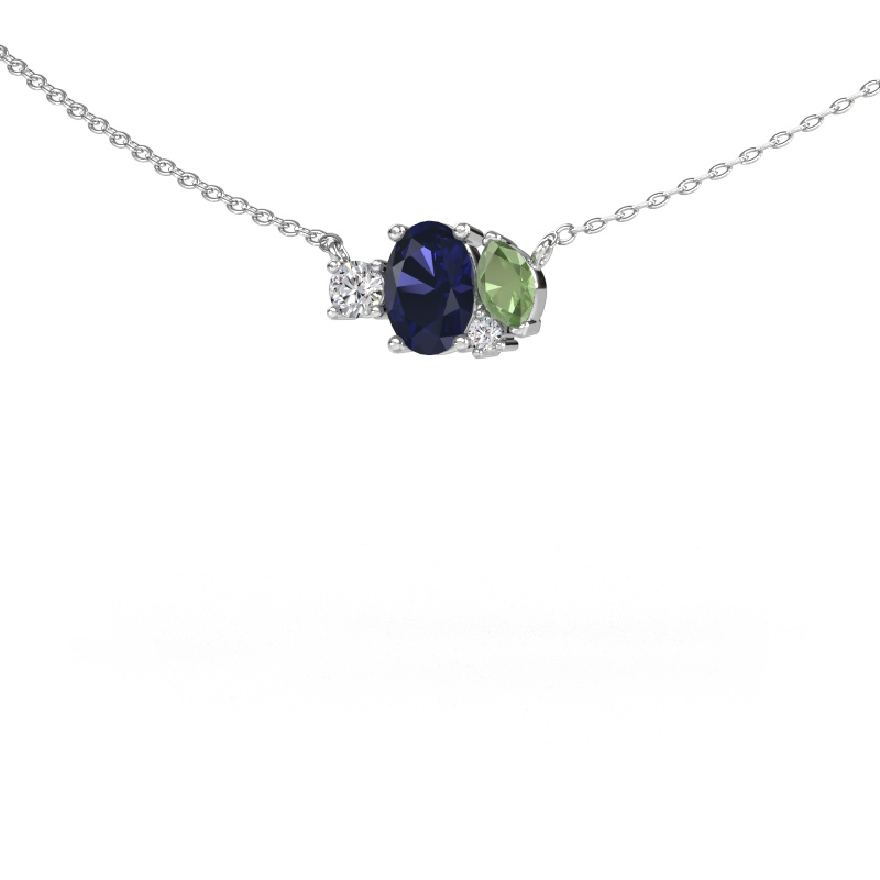 Image of Pendant Frauke OVL 585 white gold Sapphire 7x5 mm