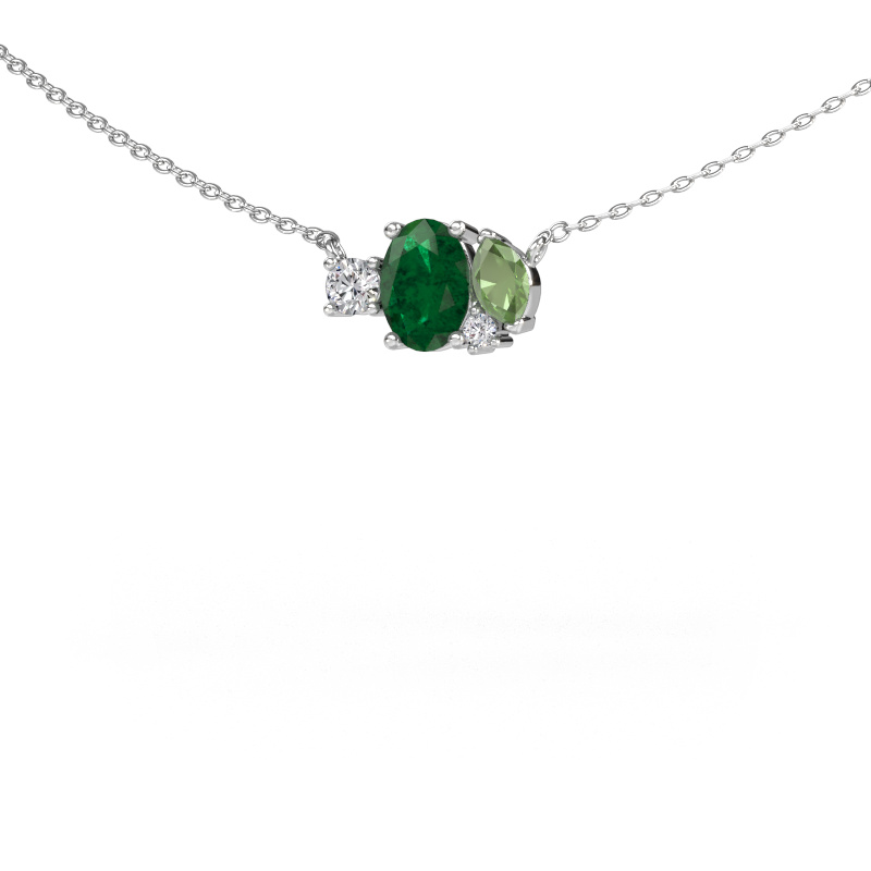 Image of Pendant Frauke OVL 950 platinum Emerald 7x5 mm