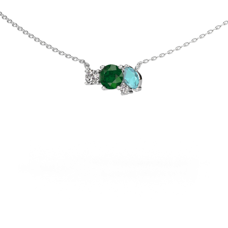 Image of Pendant Frauke RND 950 platinum Emerald 5 mm