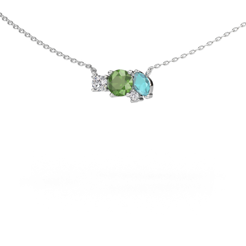 Image de Pendentif Frauke RND 950 platine Vert tourmaline 5 mm