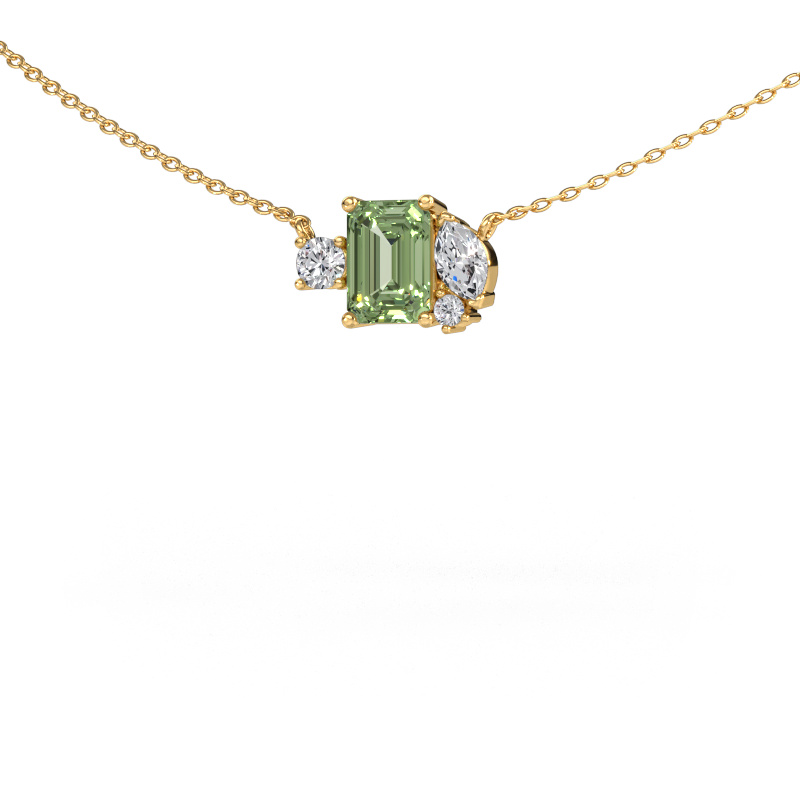 Image of Pendant Frauke EME 585 gold Green lab grown diamond 7x5 mm