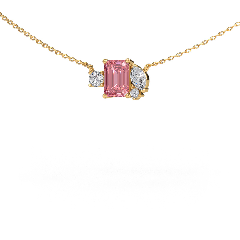 Image of Pendant Frauke EME 585 gold Pink lab grown diamond 7x5 mm