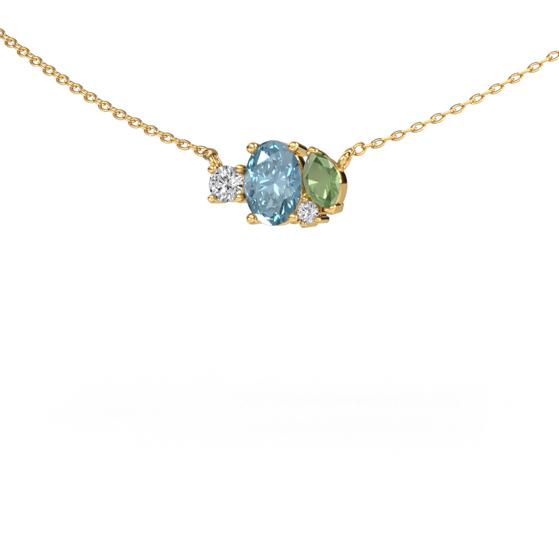 Image of Pendant Frauke OVL 585 gold Blue lab grown diamond 7x5 mm