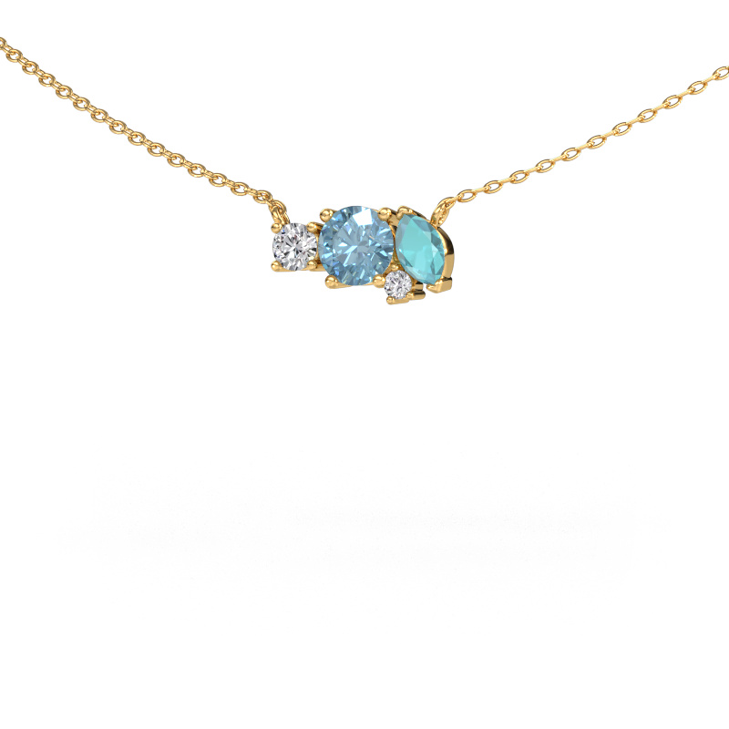 Image of Pendant Frauke RND 585 gold Blue lab grown diamond 5 mm