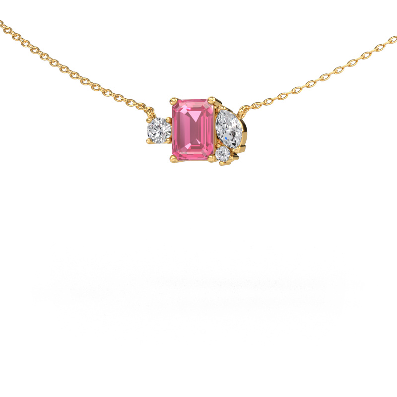 Image of Pendant Frauke EME 585 gold Pink sapphire 7x5 mm