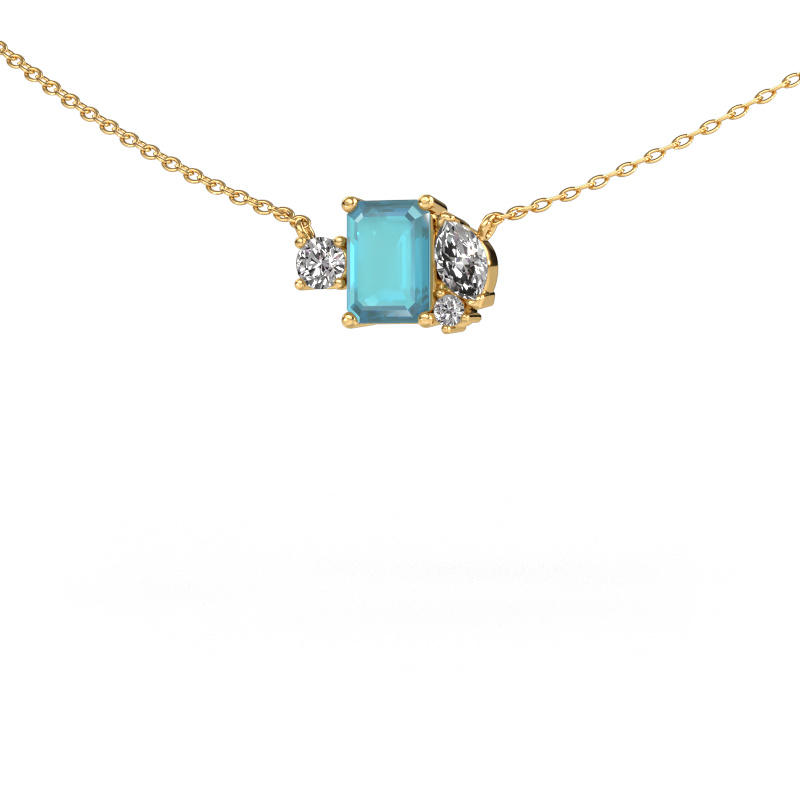 Image of Pendant Frauke EME 585 gold Blue topaz 7x5 mm
