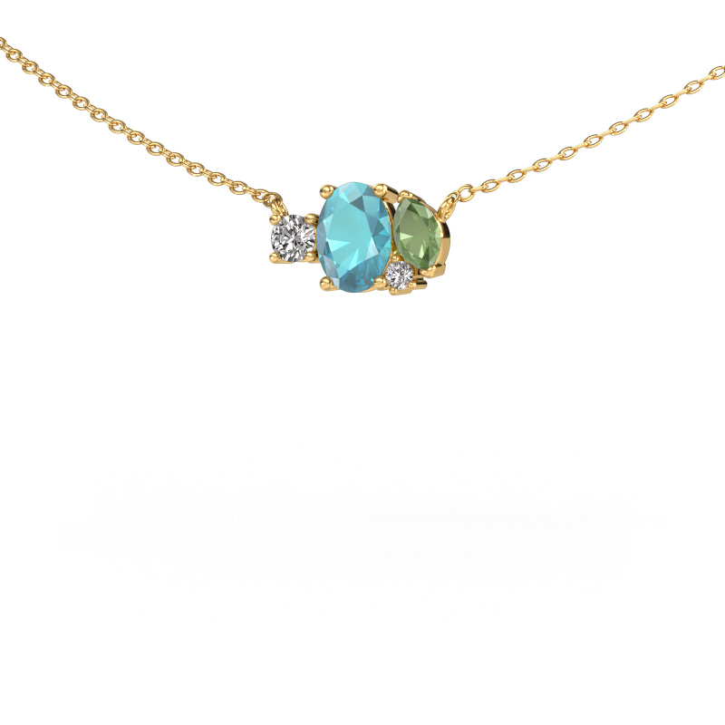 Image of Pendant Frauke OVL 585 gold Blue topaz 7x5 mm