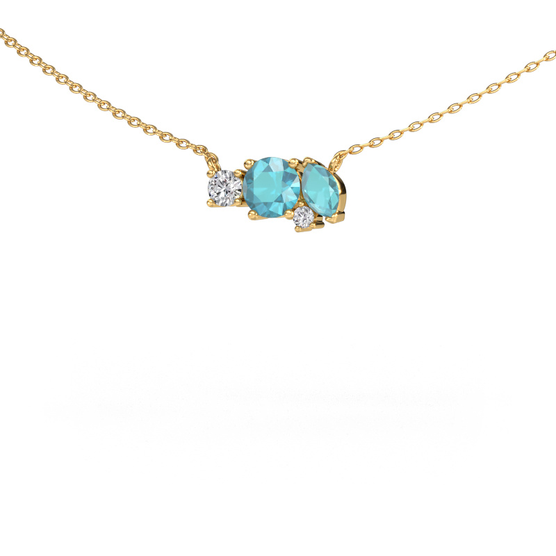 Image of Pendant Frauke RND 585 gold Blue topaz 5 mm