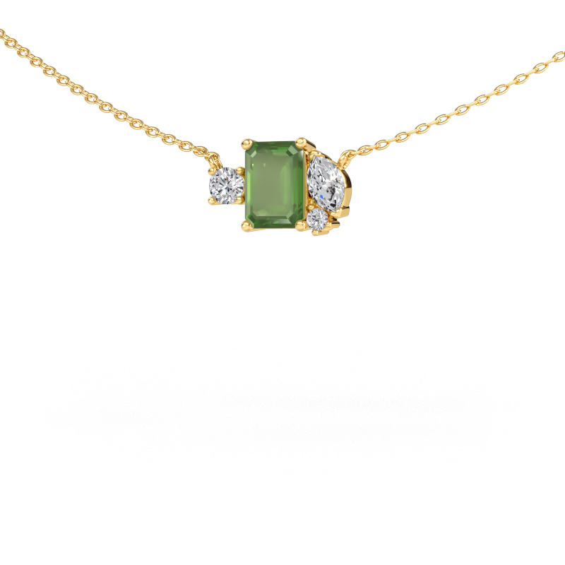 Image de Pendentif Frauke EME 585 or jaune Vert tourmaline 7x5 mm