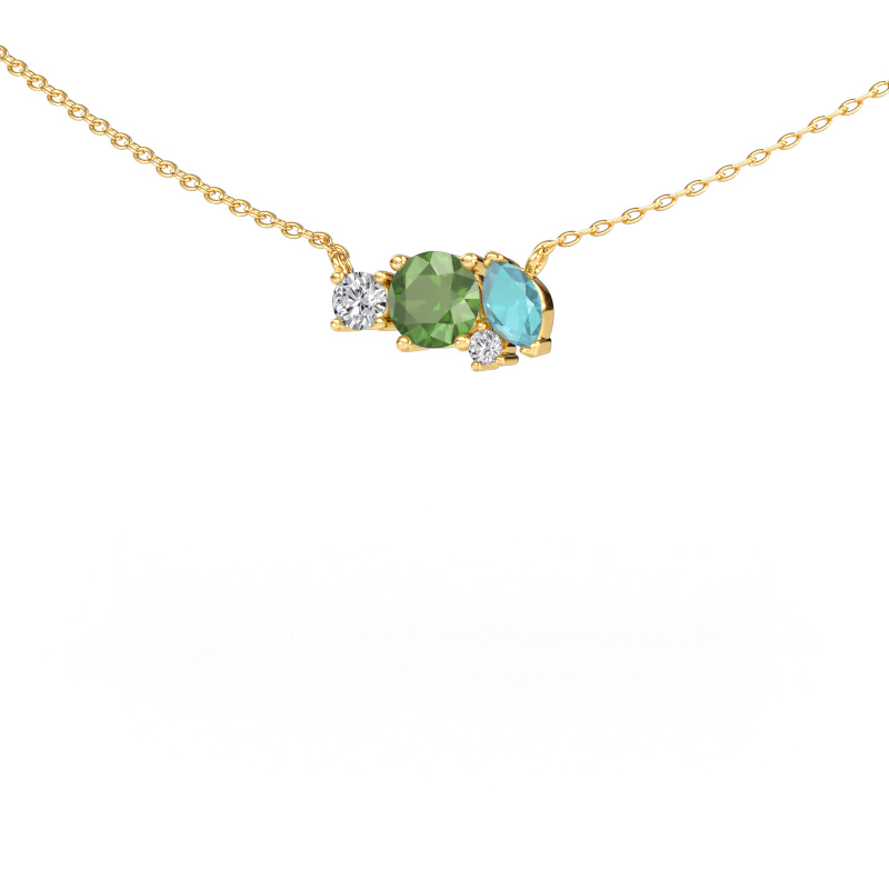 Bild von Anhänger Frauke RND 585 Gold Turmalin grün 5 mm