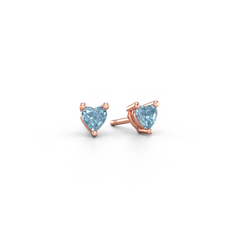 Bild av Stiftörhängen Garnet 585 roséguld Blå labbodlad diamant 4 mm