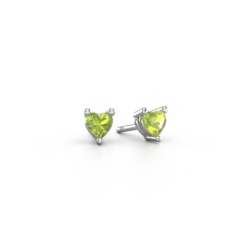 Bild von Ohrsteckers Garnet 585 Weißgold Peridot 4 mm