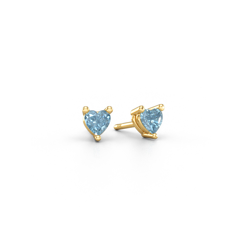 Immagine di Orecchini a lobo Garnet 585 oro Diamante lab grown blu 4 mm