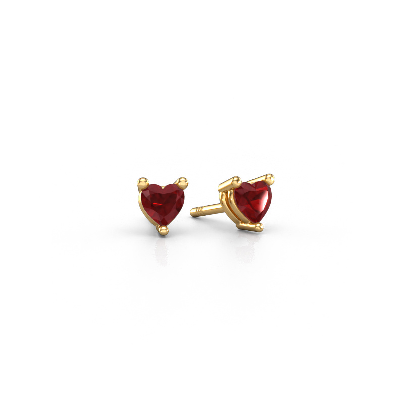 Image of Stud earrings Garnet 585 gold Ruby 4 mm