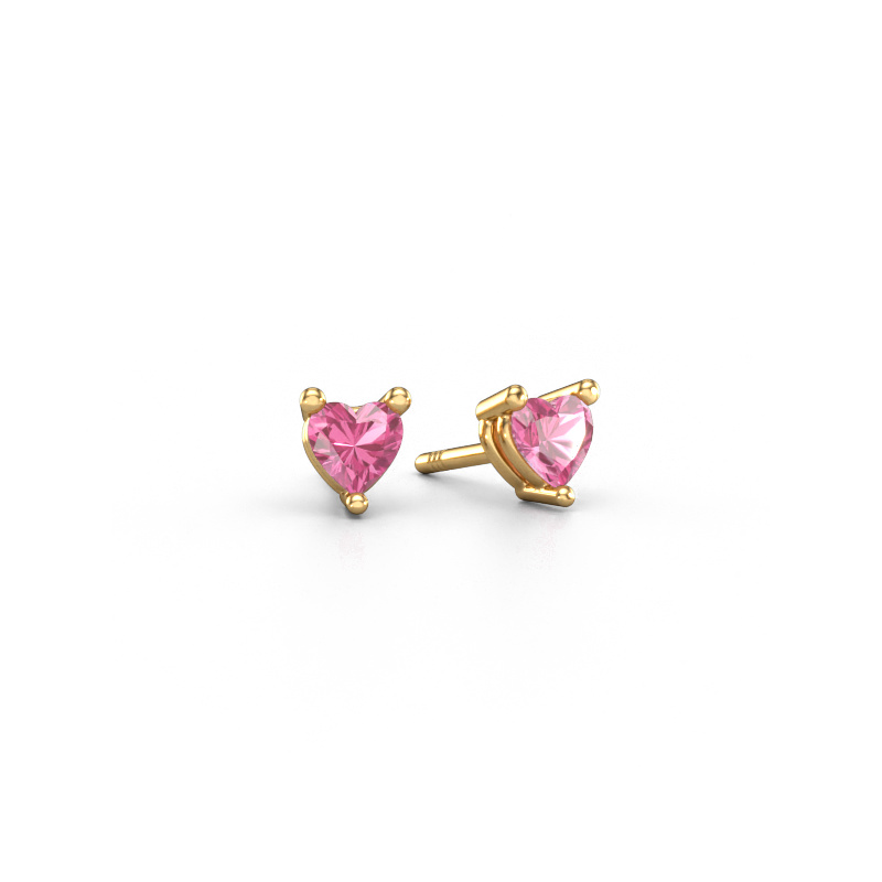 Image of Stud earrings Garnet 585 gold Pink sapphire 4 mm