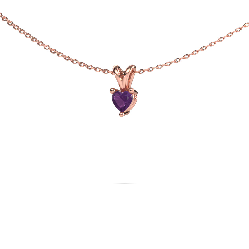 Image of Pendant Garnet 585 rose gold Amethyst 4 mm