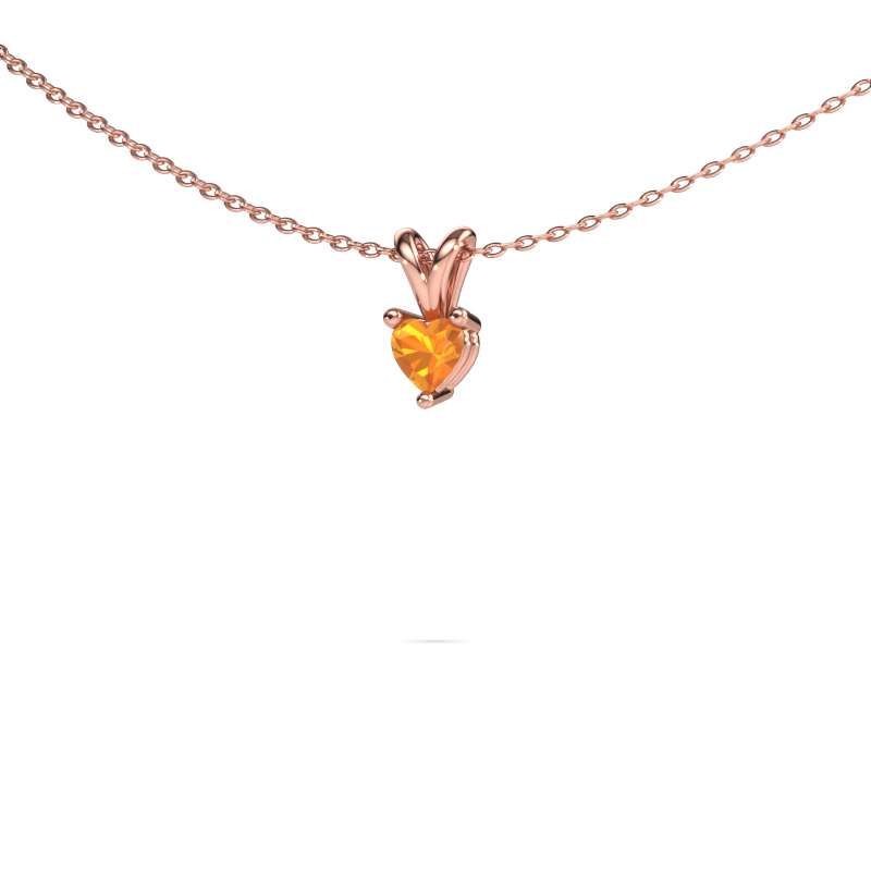 Image of Pendant Garnet 585 rose gold Citrin 4 mm