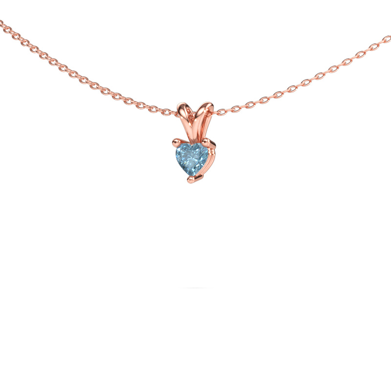 Bild av Hänge Garnet 585 roséguld Blå labbodlad diamant 4 mm