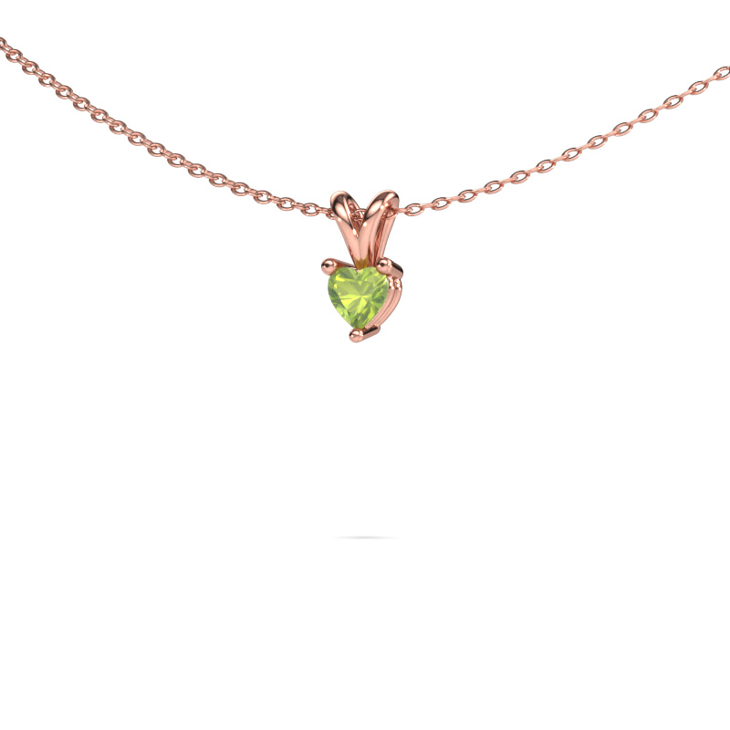 Image of Pendant Garnet 585 rose gold Peridot 4 mm