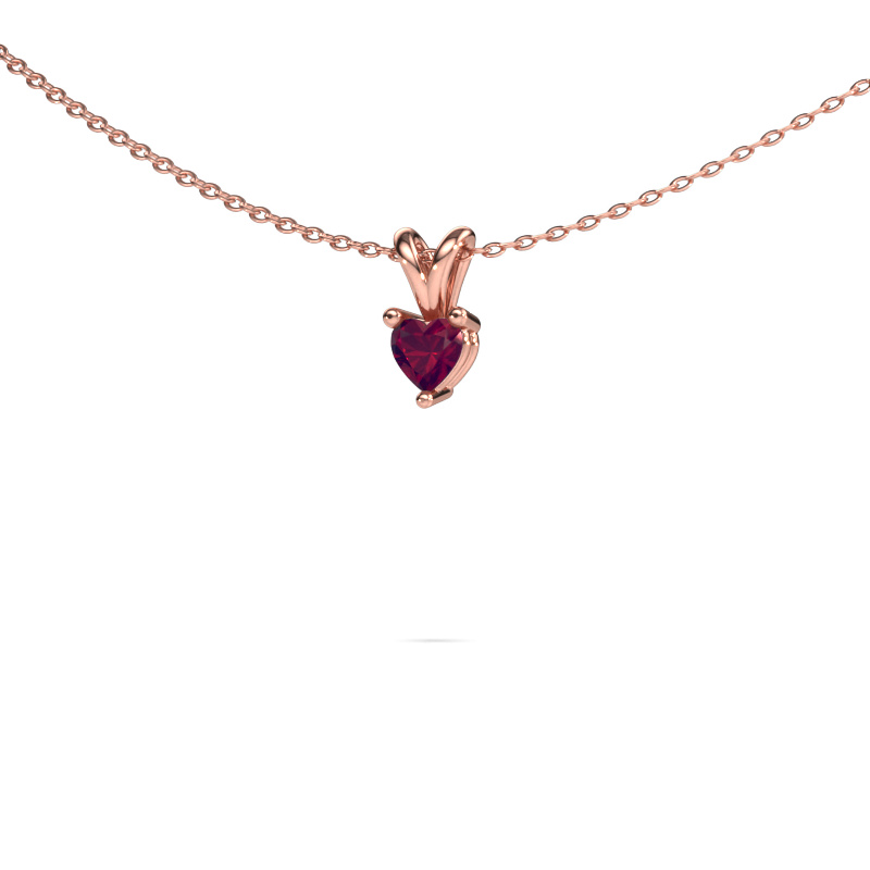 Image of Pendant Garnet 585 rose gold Rhodolite 4 mm