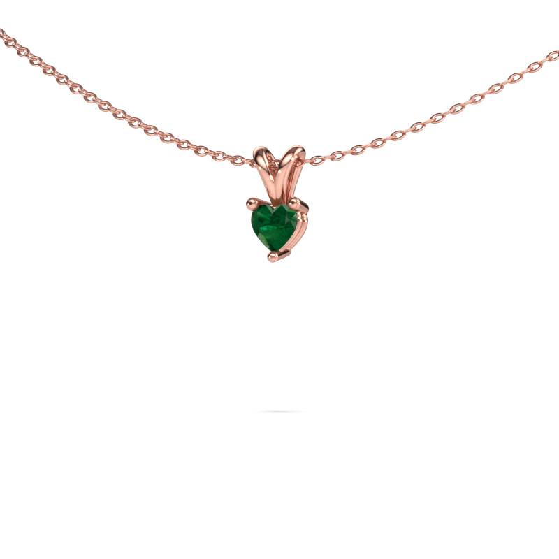 Image of Pendant Garnet 585 rose gold Emerald 4 mm