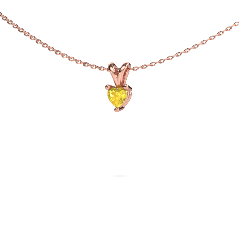 Image of Pendant Garnet 585 rose gold Yellow sapphire 4 mm