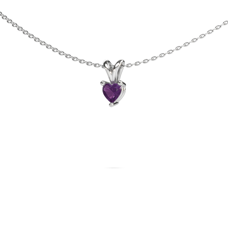 Image of Pendant Garnet 585 white gold Amethyst 4 mm